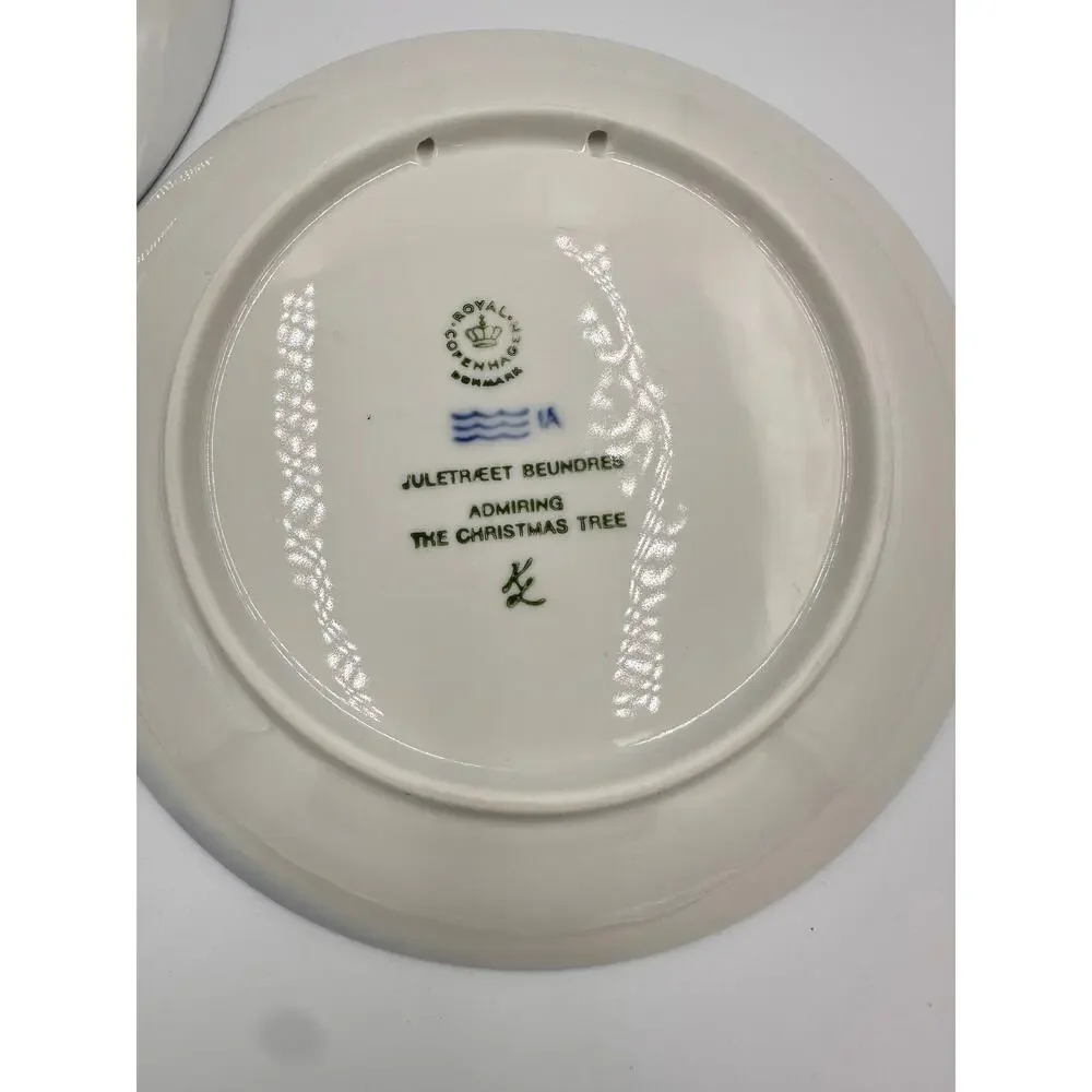 1981 Royal Copenhagen Kai Lang Annual Christmas plate 2pc Set